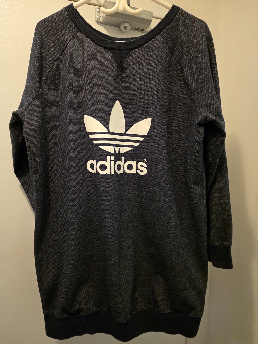 Adidas Long Sleeve Crewneck Dress with White Trefoil